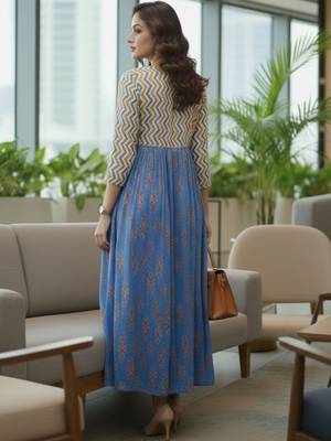 Women Ethnic Motifs Printed Empire Kurta with Trousers 2