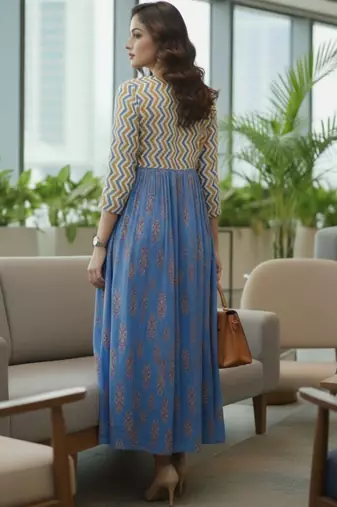 Women Ethnic Motifs Printed Empire Kurta with Trousers