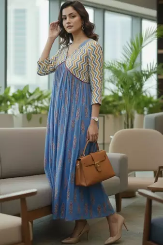 Women Ethnic Motifs Printed Empire Kurta with Trousers