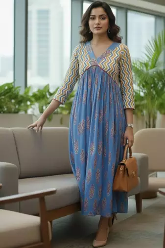 Women Ethnic Motifs Printed Empire Kurta with Trousers