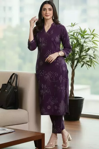 Women Bandhani Printed Regular Beads and Stones Kurta with Trousers