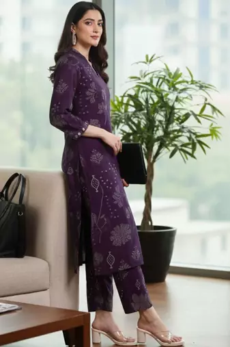 Women Bandhani Printed Regular Beads and Stones Kurta with Trousers