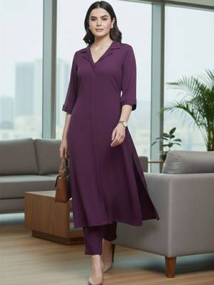 Women Regular Silk Crepe Kurta with Trousers 4