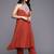 Floral Yoke Design Pleated Sequinned Kurta with Trousers