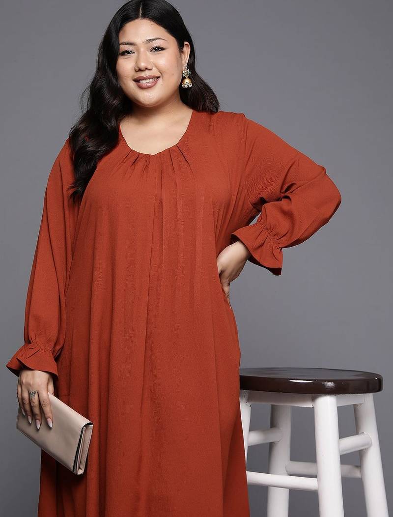 Plus Size Bell Sleeves Kurta with Trousers