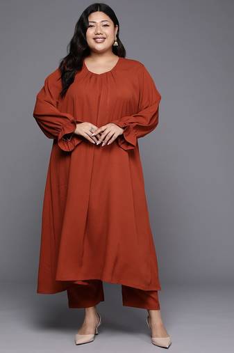 Plus Size Bell Sleeves Kurta with Trousers