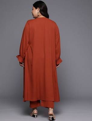 Plus Size Bell Sleeves Kurta with Trousers 6