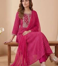 Women Ethnic Motifs Printed Regular Thread Work Kurta with Trousers & With Dupatta