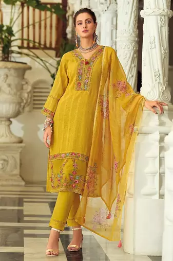Women Floral Printed Regular Thread Work Pure Cotton Kurta