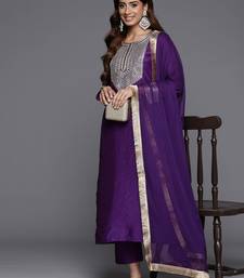 Embroidered Sequinned Chanderi Silk Kurta with Trousers & Dupatta