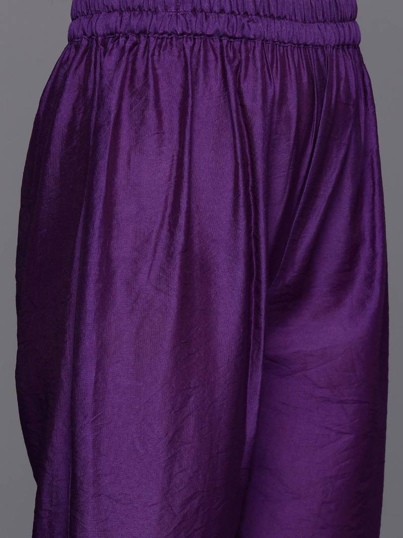 Embroidered Sequinned Chanderi Silk Kurta with Trousers & Dupatta
