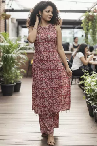 Women Floral Printed Regular Pure Cotton Kurta with Palazzos