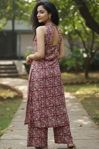 Women Floral Printed Regular Pure Cotton Kurta with Palazzos