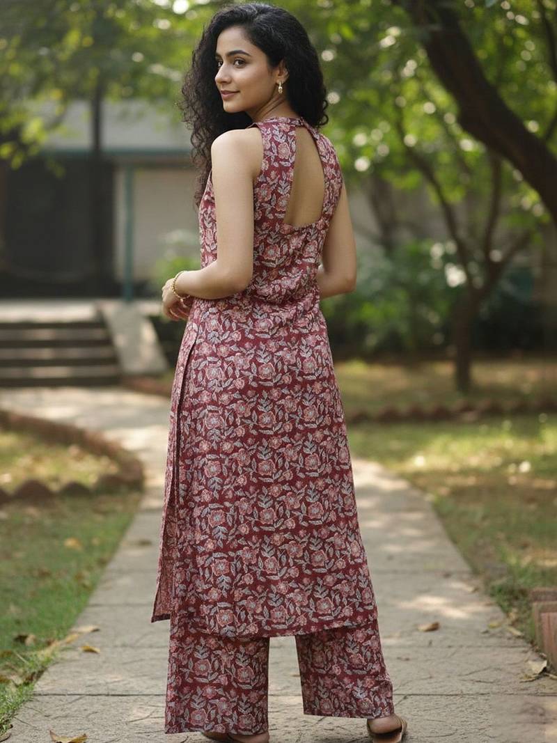 Women Floral Printed Regular Pure Cotton Kurta with Palazzos