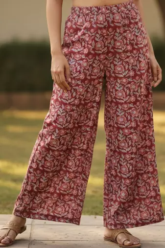 Women Floral Printed Regular Pure Cotton Kurta with Palazzos
