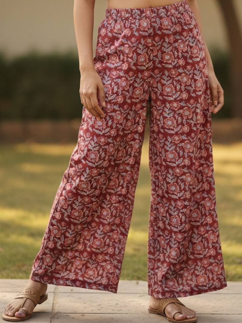 Women Floral Printed Regular Pure Cotton Kurta with Palazzos