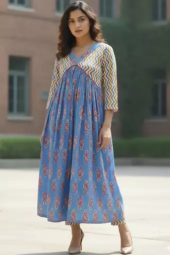 Women Ethnic Motifs Printed Empire Kurta with Trousers