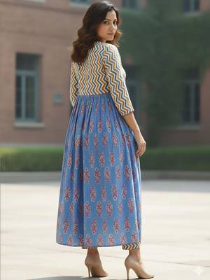 Women Ethnic Motifs Printed Empire Kurta with Trousers 4
