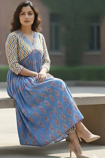 Women Ethnic Motifs Printed Empire Kurta with Trousers