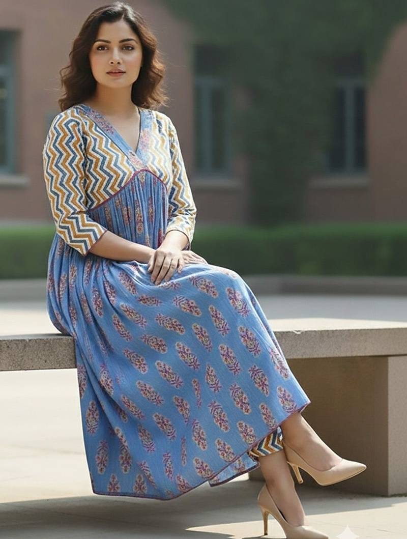Women Ethnic Motifs Printed Empire Kurta with Trousers