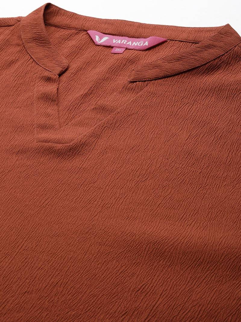 Women Regular Silk Crepe Kurta with Trousers