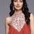 Floral Yoke Design Thread Work Pleated Silk Georgette A-Line Kurta with Trousers