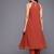 Floral Yoke Design Thread Work Pleated Silk Georgette A-Line Kurta with Trousers