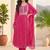 Women Printed Regular Thread Work Kurta with Trousers & With Dupatta