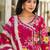 Floral Printed Gotta Patti Pure Cotton Angrakha Kurta With Trousers & Dupatta