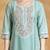 Floral Embroidered Thread Work Pure Cotton Straight Kurta With Trousers & Dupa