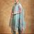 Floral Embroidered Thread Work Pure Cotton Straight Kurta With Trousers & Dupa