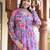 Floral Printed Mirror Embroidered Alia-Cut Gather Detail A-Line Kurta With Dupatta