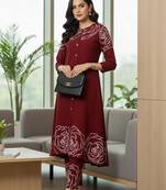 Women Floral Printed Regular Pure Cotton Kurta with Trousers