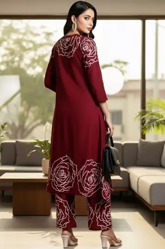 Women Floral Printed Regular Pure Cotton Kurta with Trousers