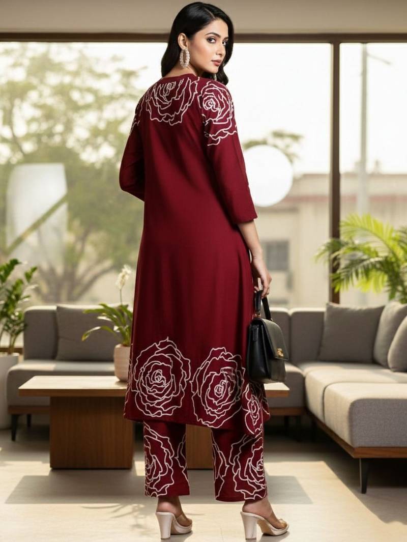 Women Floral Printed Regular Pure Cotton Kurta with Trousers
