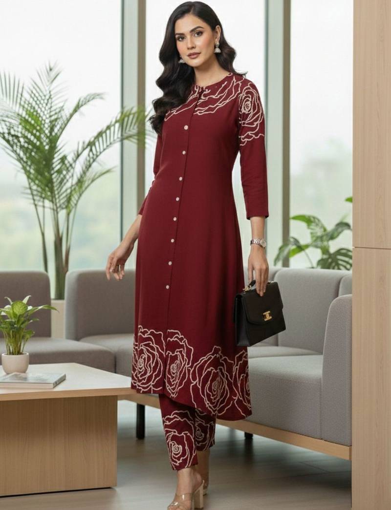 Women Floral Printed Regular Pure Cotton Kurta with Trousers