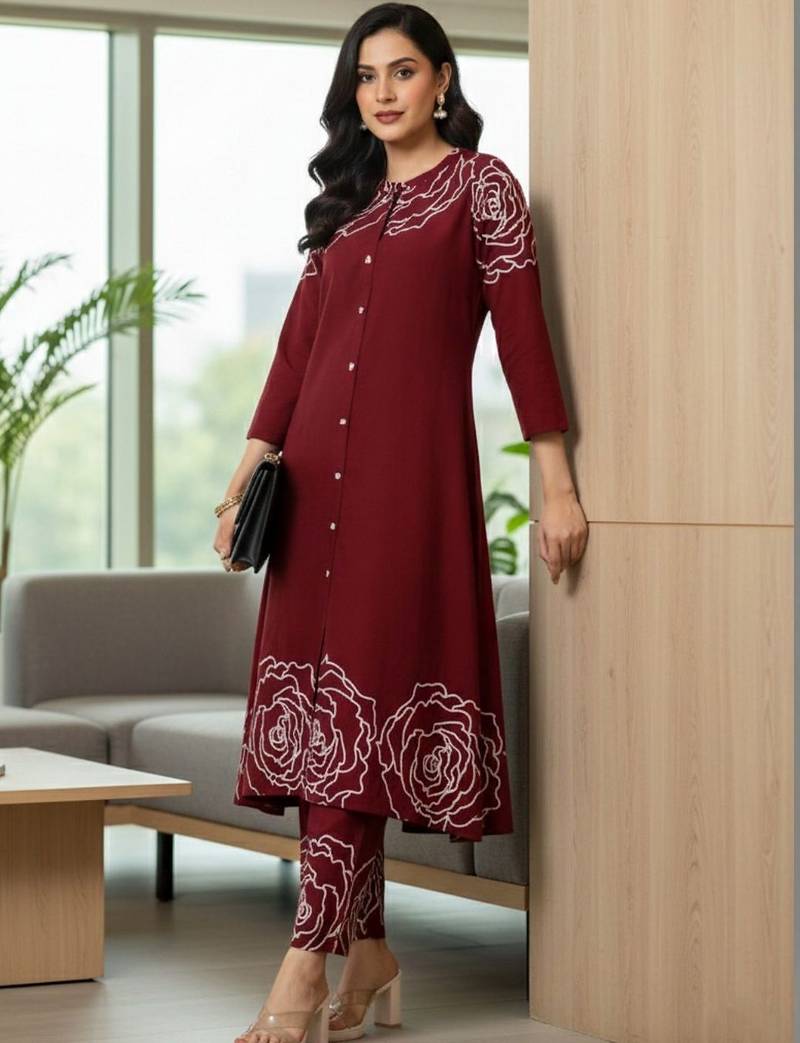 Women Floral Printed Regular Pure Cotton Kurta with Trousers