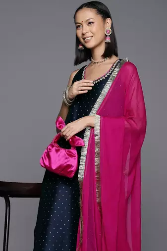 Women Self Design Kurta with Trousers & Dupatta.