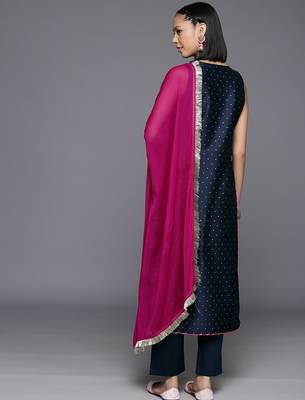 Women Self Design Kurta with Trousers & Dupatta. 7