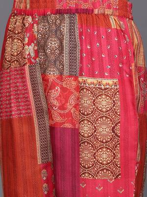 Women Printed Shirt Collar Straight Kurta With Trousers 4