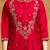 Floral Embroidered Mandarin Collar A-Line Kurta With Trousers & Dupatta