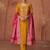 Floral Embroidered Zari Work Round Neck Straight Kurta With Trousers & Dupatta