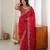Red Heavy Fendy Silk BlendThread & Sequin Embroidered Saree With Fully Stitched Front & Back Work Designer Blouse