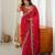 Red Heavy Fendy Silk BlendThread & Sequin Embroidered Saree With Fully Stitched Front & Back Work Designer Blouse