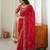 Red Heavy Fendy Silk BlendThread & Sequin Embroidered Saree With Fully Stitched Front & Back Work Designer Blouse