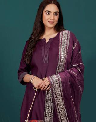 Women Regular Kurta with Trousers & With Dupatta 1
