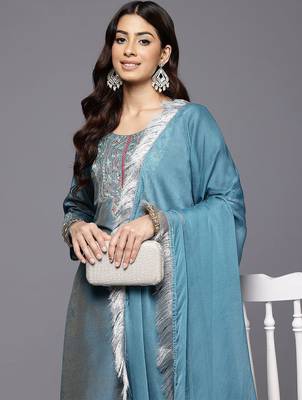 Women Ethnic Motifs Embroidered Regular Mirror Work Kurta with Trousers & With Dupatta 1