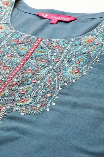 Women Ethnic Motifs Embroidered Regular Mirror Work Kurta with Trousers & With Dupatta