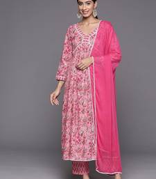 Women Floral Printed Empire Pure Cotton Kurta with Trousers & With Dupatta