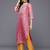 Chevron Print Zari Embroidered Kurta with Trousers & With Dupatta